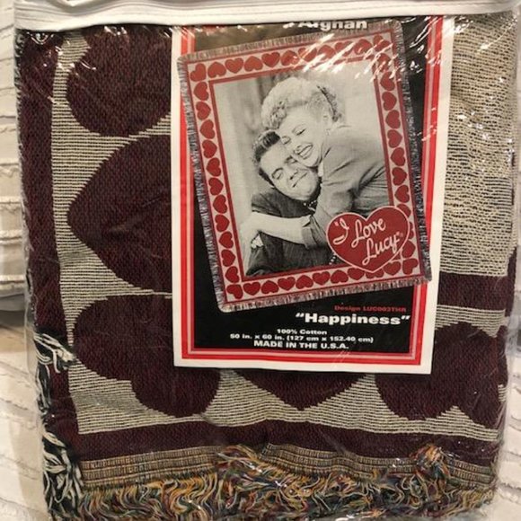 🔴 NEW Vintage I Love Lucy " Happiness " Throw Blanket Afghan - Collectors Jewel - Picture 3 of 5